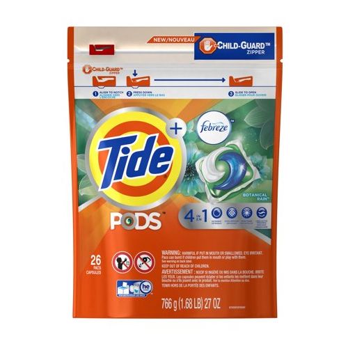 Tide PODS Liquid Detergent Pacs with Febreze  Botanical Rain  26 Count Online