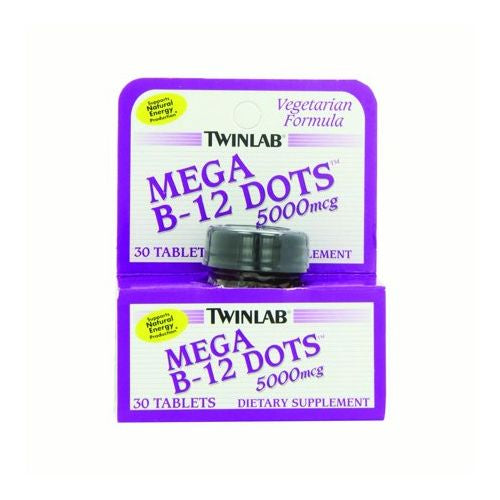 Twinlab Mega B-12 Dots 5000 mcg Tablets, 30 Ct For Sale