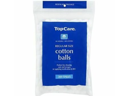 Topcare Cotton Balls Regular Size 300 Count Each Bag 100% Cotton Lot Of 4 Supply