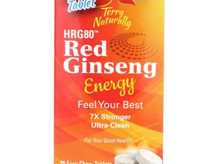 Terry Naturally HRG80 Red Ginseng Energy 30 Easy Chew Tablets Energy Support Supplement Discount