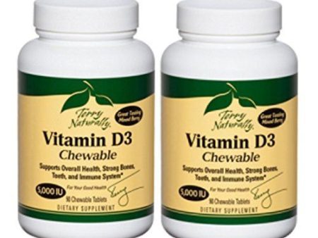 Terry Naturally Vitamin D3 - 125 mcg Cholecalciferol  90 Chewable Tablets - Supports Strong Bones For Discount