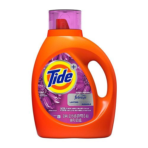 Tide plus Febreze Freshness Spring and Renewal Scent Liquid Laundry Detergent, 69 oz, 44 loads on Sale