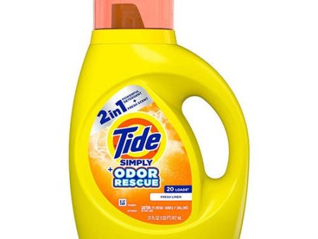 1 Bottle Tide 31 Oz Simply Odor Rescue Fresh Linen 20 Loads Liquid Detergent For Cheap