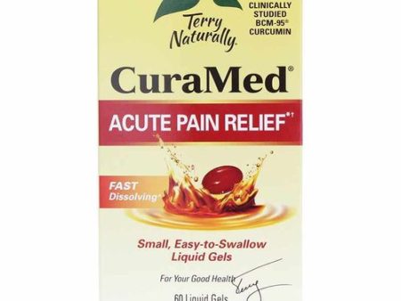 Terry Naturally CuraMed Acute Pain Relief, 60 Liquid Gels - with BCM-95 Curcumin, BOS-10 Boswellia & Black Sesame Seed Oil - Small, Easy to Swallow, Fast Dissolving - Non-GMO - 30 Servings (B08L412KFJ) For Sale