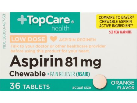 Top Care Health Low Dose Tablet Chewable Aspirin 81 Mg, 36 tablets Fashion