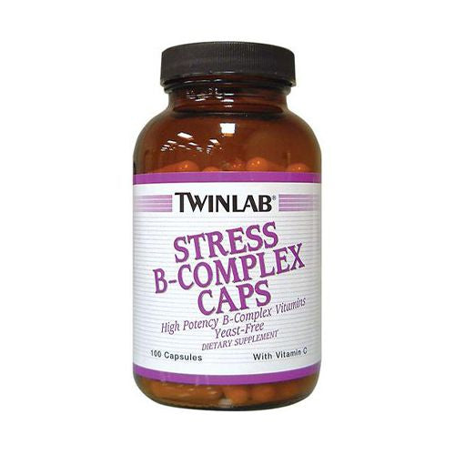 Twinlab Stress B-Complex Caps - High Potency Vitamin B Complex Capsules with Vitamin C 1000mg - Long-Lasting Energy for Immune Support  Stress Relief and Nerve Support  250 capsules  1-pack Online