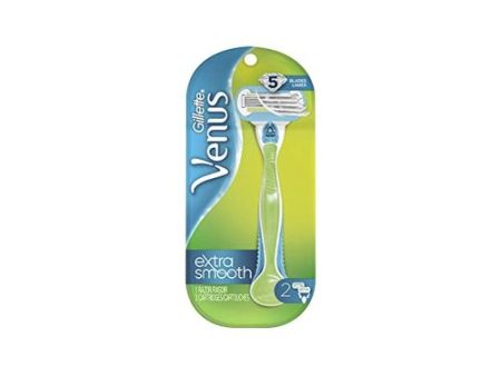 Venus Extra Smooth Green Women s Razor Handle with 2 Blade Refills For Sale