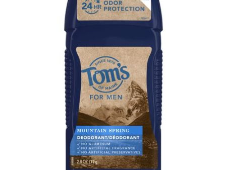 Tom s of Maine Natural Deodorant For Men  Mountain Spring  2.8 Oz. For Sale