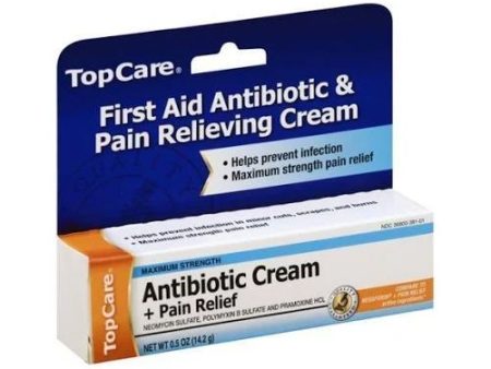 Topcare First Aid Maximum Strength Antibiotic & Pain Relieving Cream-0.5 Oz Hot on Sale