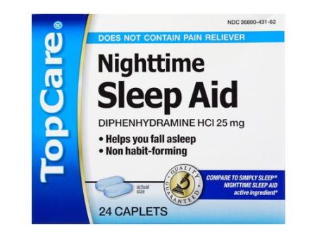 Top Care Nighttime Sleep Aid 24 Tablets 25mg- Compare To Simply Sleep Exp. 11 16 Online