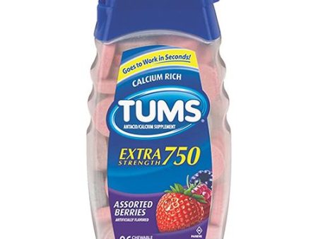 Tums Extra Strength 750 Assorted Berries Chewable Antacid Tablets  96 Ct For Sale