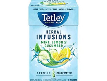 Tetley Herbal Infusions Mint, Lemon, & Cucumber, 16 Count Tea Bags Online now