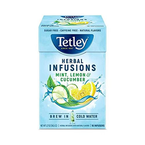 Tetley Herbal Infusions Mint, Lemon, & Cucumber, 16 Count Tea Bags Online now