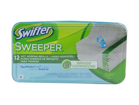 Swiffer Sweeper Wet Mopping Cloths  Multi Surface Refills  Open Window Fresh  12 Count Sale