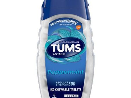 TUMS Antacid Regular Strength 500 Peppermint Chewable Tablets, 150 count Hot on Sale