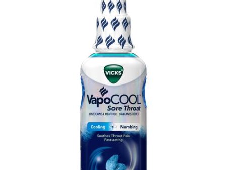 Vicks VapoCool Sore Throat Spray  Benzocaine & Menthol  Over-the-Counter Medicine  Winterfrost  6 Oz Sale