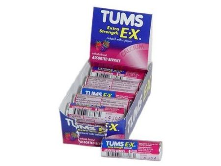 Tums E-X Antacid w  Calcium Extra Strength  Assorted Berries 12 Rolls  8cts Hot on Sale