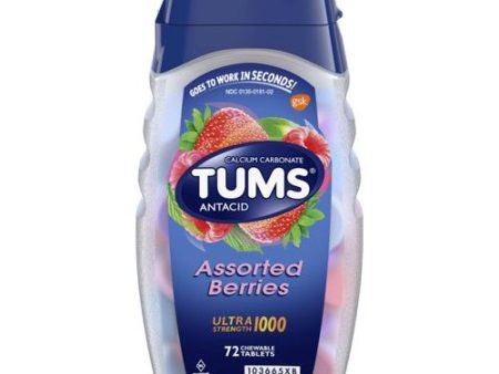 Tums Ultra Strength 1000 Assorted Berries Antacid Tablets  72 Ct Cheap