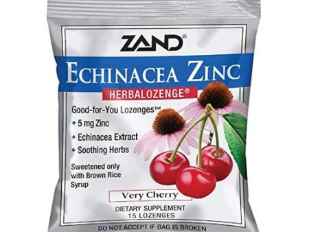 Zand Immunity Cherry Echinacea Zinc HerbaLozenge Throat Drops | No Corn Syrup or Cane Sugar (15 Lozenges) Hot on Sale