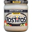 Tostitos Medium Queso Blanco Dip  Naturally and Artificially flavored  15 oz Jar For Sale