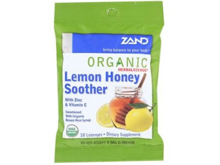 Zand Immunity Organic Lemon Honey HerbaLozenge | Immune Support Throat Drops w  Vitamin C & Zinc ( 18 Count (Pack of 1)) For Discount