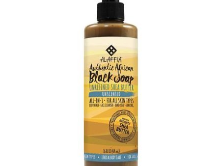 Alaffia Authentic African Black Soap  Unscented 16 oz For Cheap