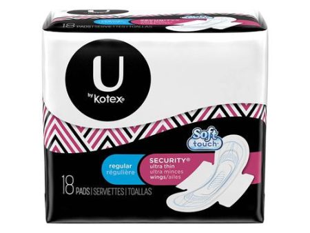 U by Kotex Security Ultra Thin Pads with Wings  Regular  Unscented  18 Count For Cheap