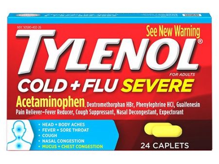 Tylenol Cold + Flu Severe Caplets for Multi-Symptom Relief  24 ct. Online Hot Sale