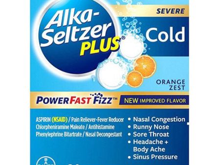 Alka-Seltzer Plus Severe Cold PowerFast Fizz Orange Zest Effervescent Tablets  20ct Fashion