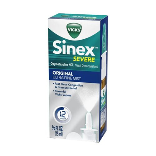 Vicks Sinex Severe Ultra Fine Nasal Mist  Nasal Decongestant Over-the-Counter Medicine  265 Sprays For Sale