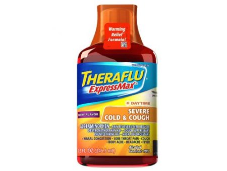 Theraflu ExpressMax Daytime Severe Cold & Cough Relief Syrup, Berry Flavor, 8.3 oz Online