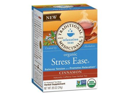 Traditional Medicinals Stress Ease Organic Cinnamon Herbal Supplement, 16 count, .85 oz For Discount