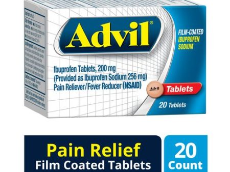 Advil Film Coated Tablets Pain Reliever and Fever Reducer, Ibuprofen 200mg, 20 Count, Fast-Acting Formula for Headache Relief, Toothache Pain Relief and Arthritis Pain Relief Online