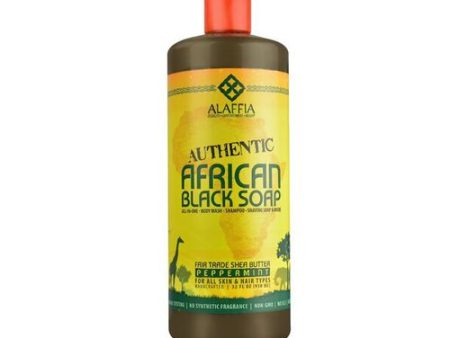 Alaffia Authentic African Black Soap  Peppermint 32 oz For Cheap