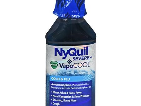 Vicks NyQuil Severe Vapocool Cold  Flu + Congestion  Liquid Over-the-Counter Medicine  12 Oz For Sale