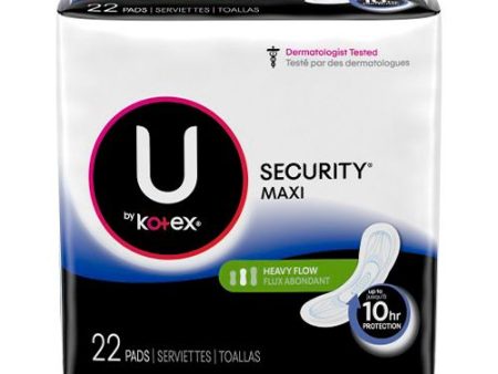 U by Kotex Clean & Secure Maxi Pads  Heavy Absorbency  22 Count Fashion