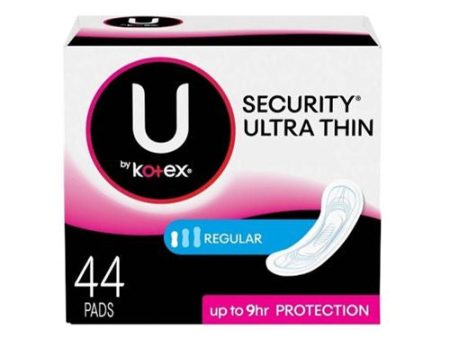 U by Kotex Security Ultra Thin Pads  Regular  Unscented  44 Count For Discount