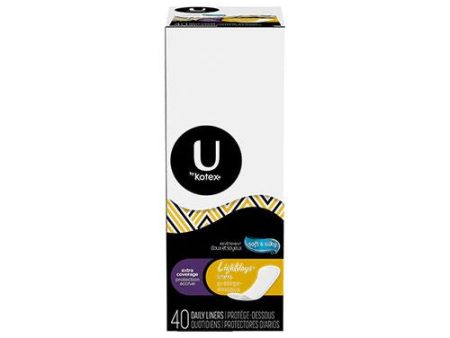 U by Kotex Lightdays Panty Liners, Extra Coverage, Unscented, 40 Ct For Cheap