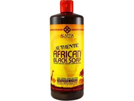 Alaffia Authentic African Black Soap with Fair Trade Shea Butter  Tangerine Citrus 32 oz Fashion