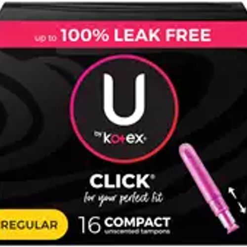 U by Kotex Click Compact Tampons  Regular  Unscented  16 Count Fashion