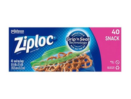 Ziploc Brand Snack Bags with Grip  n Seal Technology  40 Count Online Hot Sale