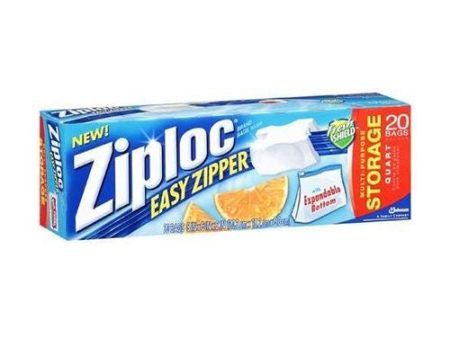 Ziploc Brand Slider Storage Quart Bags with Power Shield Technology, 20 Count For Discount