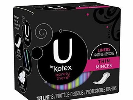 U by Kotex Barely There Thin Panty Liners  Light Absorbency  Regular Length  Unscented  18 Count Discount