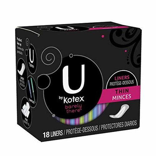 U by Kotex Barely There Thin Panty Liners  Light Absorbency  Regular Length  Unscented  18 Count Discount