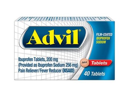 Advil Film Coated Tablets Pain Reliever and Fever Reducer, Ibuprofen 200mg, 40 Count, Fast-Acting Formula for Headache Relief, Toothache Pain Relief and Arthritis Pain Relief For Cheap