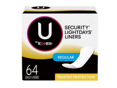 U by Kotex Clean & Secure Panty Liners  Light Absorbency  Regular Length  64 Count For Cheap