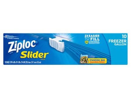 Ziploc Brand Slider Freezer Gallon Bags with Power Shield Technology, 10 Count Cheap