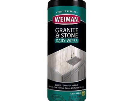 Weiman Granite and Stone Kitchen and Bath Cleaner Wipes with Disinfectant  30 Count  1 Pack Fashion