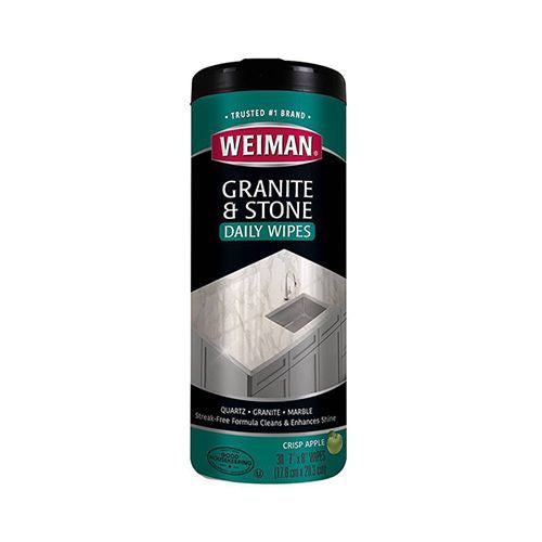 Weiman Granite and Stone Kitchen and Bath Cleaner Wipes with Disinfectant  30 Count  1 Pack Fashion