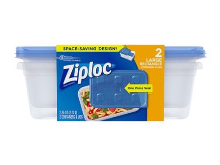 Ziploc® Brand  Food Storage Containers with Lids  Smart Snap Technology  Large Rectangle  2 ct Online